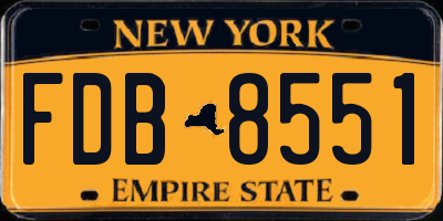 NY license plate FDB8551