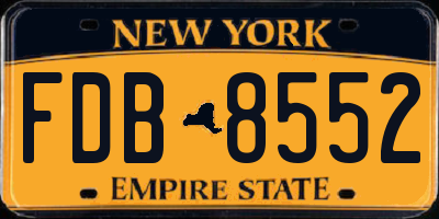 NY license plate FDB8552