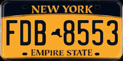 NY license plate FDB8553