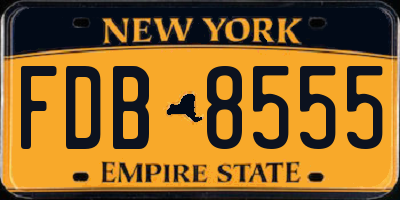 NY license plate FDB8555
