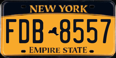 NY license plate FDB8557