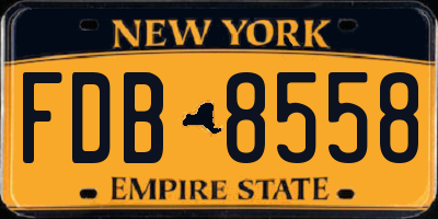 NY license plate FDB8558