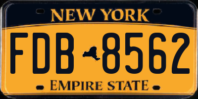NY license plate FDB8562