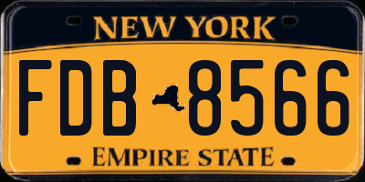 NY license plate FDB8566