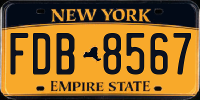 NY license plate FDB8567