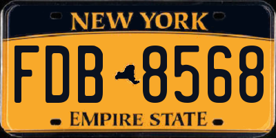 NY license plate FDB8568