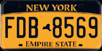 NY license plate FDB8569