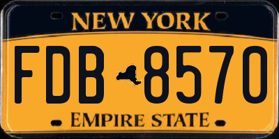 NY license plate FDB8570