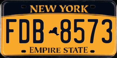 NY license plate FDB8573