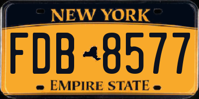 NY license plate FDB8577