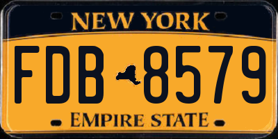 NY license plate FDB8579