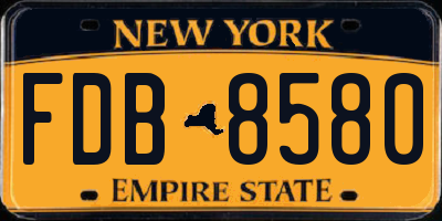 NY license plate FDB8580