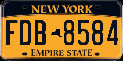NY license plate FDB8584