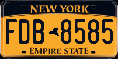 NY license plate FDB8585