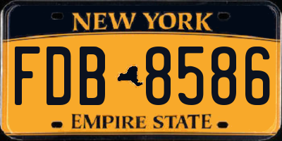 NY license plate FDB8586