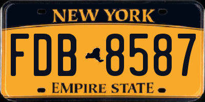 NY license plate FDB8587