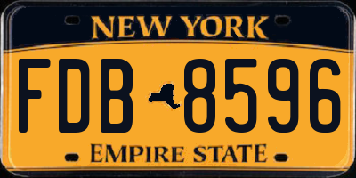 NY license plate FDB8596