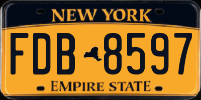 NY license plate FDB8597