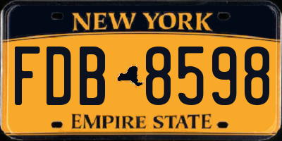 NY license plate FDB8598