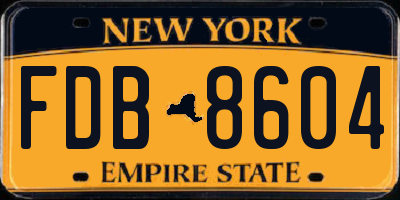 NY license plate FDB8604