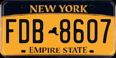 NY license plate FDB8607