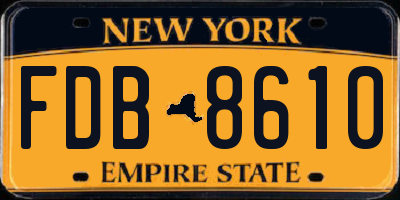 NY license plate FDB8610