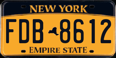 NY license plate FDB8612