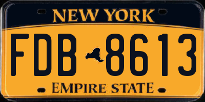 NY license plate FDB8613