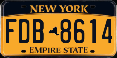 NY license plate FDB8614