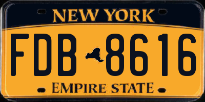 NY license plate FDB8616