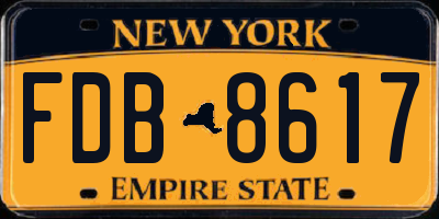 NY license plate FDB8617
