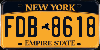 NY license plate FDB8618