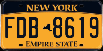 NY license plate FDB8619