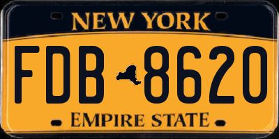 NY license plate FDB8620
