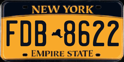 NY license plate FDB8622