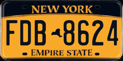 NY license plate FDB8624