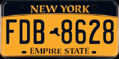 NY license plate FDB8628