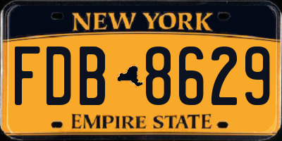 NY license plate FDB8629
