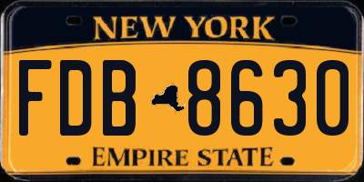 NY license plate FDB8630