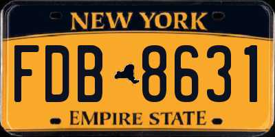 NY license plate FDB8631