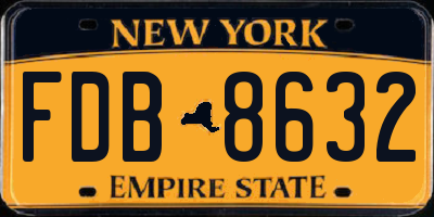 NY license plate FDB8632