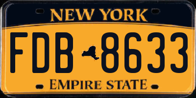 NY license plate FDB8633