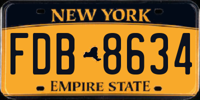 NY license plate FDB8634