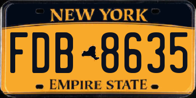 NY license plate FDB8635
