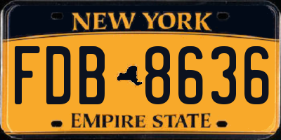 NY license plate FDB8636