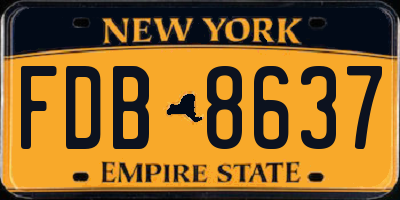 NY license plate FDB8637