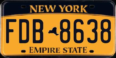 NY license plate FDB8638