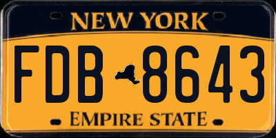 NY license plate FDB8643