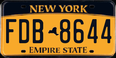 NY license plate FDB8644