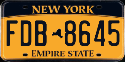 NY license plate FDB8645